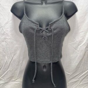 Forever 21 Charcoal Ribbed Knit Top